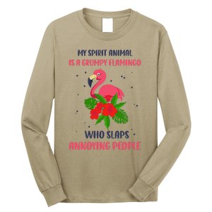 My Spirit Animal Is A Grumpy Flamingo Annoying People Funny Long Sleeve Shirt