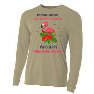 My Spirit Animal Is A Grumpy Flamingo Annoying People Funny Cooling Performance Long Sleeve Crew