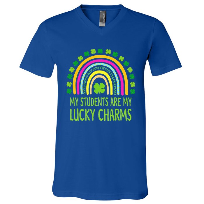 My Students Are My Charms Teacher St Patricks Day V-Neck T-Shirt