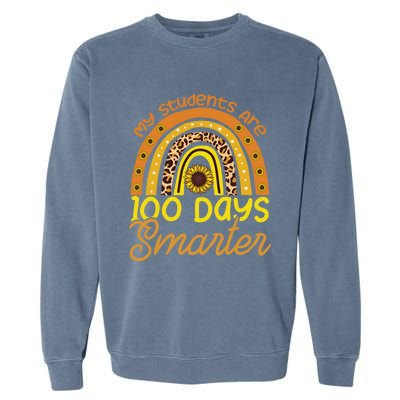 My Students Are 100 Days Smarter Happy Teacher School Gift Garment-Dyed Sweatshirt