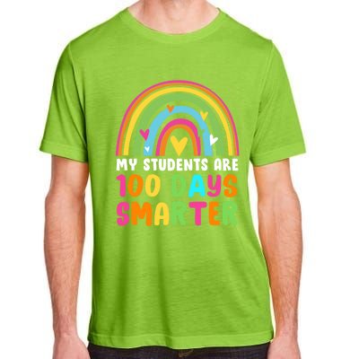 My Students Are 100 Days Smarter Rainbow Teacher Gift Adult ChromaSoft Performance T-Shirt