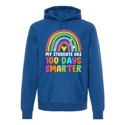 My Students Are 100 Days Smarter Rainbow Teacher Gift Premium Hoodie