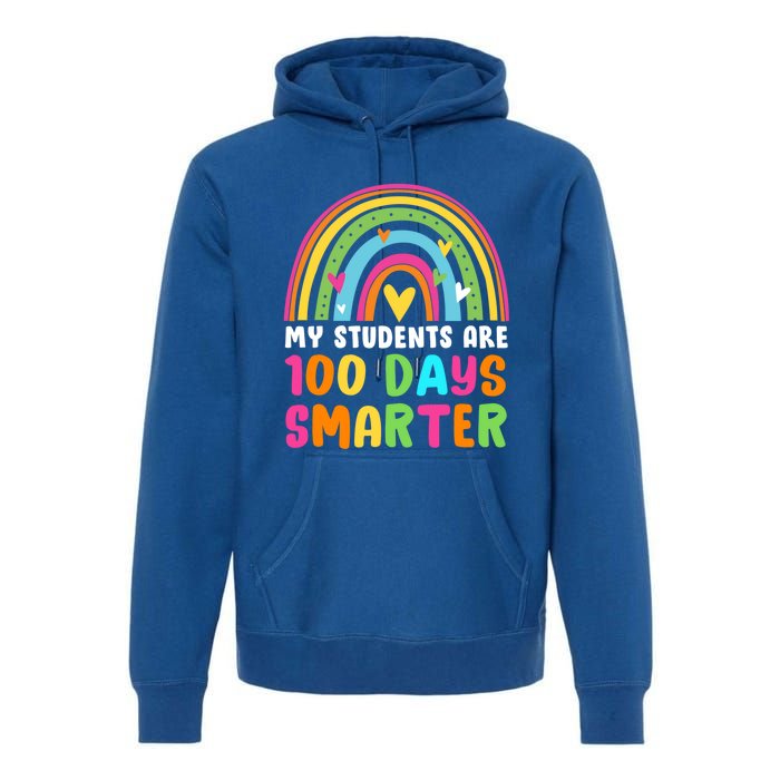 My Students Are 100 Days Smarter Rainbow Teacher Gift Premium Hoodie