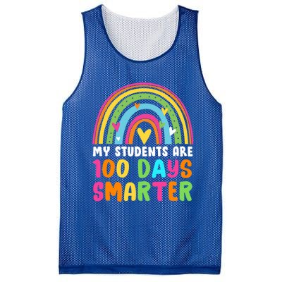 My Students Are 100 Days Smarter Rainbow Teacher Gift Mesh Reversible Basketball Jersey Tank