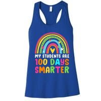 My Students Are 100 Days Smarter Rainbow Teacher Gift Women's Racerback Tank