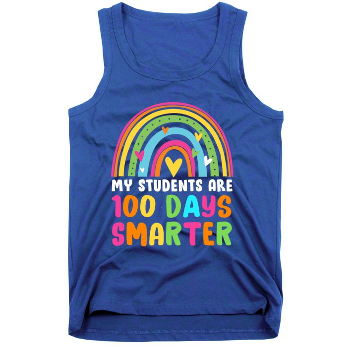 My Students Are 100 Days Smarter Rainbow Teacher Gift Tank Top