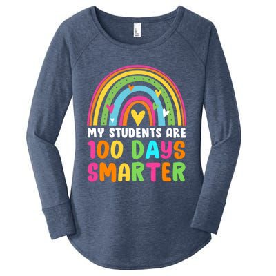 My Students Are 100 Days Smarter Rainbow Teacher Gift Women's Perfect Tri Tunic Long Sleeve Shirt