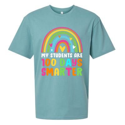 My Students Are 100 Days Smarter Rainbow Teacher Gift Sueded Cloud Jersey T-Shirt