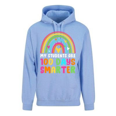 My Students Are 100 Days Smarter Rainbow Teacher Gift Unisex Surf Hoodie