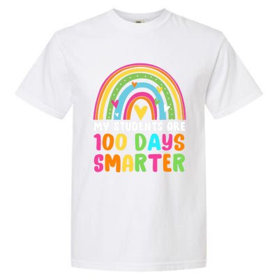 My Students Are 100 Days Smarter Rainbow Teacher Gift Garment-Dyed Heavyweight T-Shirt