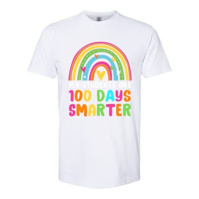 My Students Are 100 Days Smarter Rainbow Teacher Gift Softstyle CVC T-Shirt