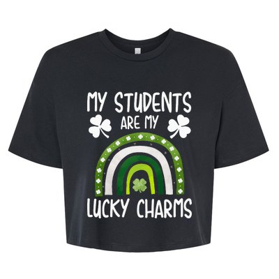 My Students Are My Lucky Charms St Paddy's Day Bella+Canvas Jersey Crop Tee