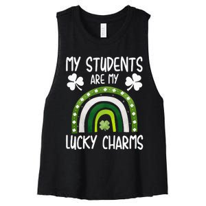 My Students Are My Lucky Charms St Paddy's Day Women's Racerback Cropped Tank