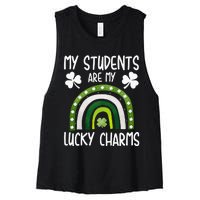 My Students Are My Lucky Charms St Paddy's Day Women's Racerback Cropped Tank