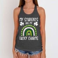 My Students Are My Lucky Charms St Paddy's Day Women's Knotted Racerback Tank