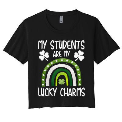 My Students Are My Lucky Charms St Paddy's Day Women's Crop Top Tee