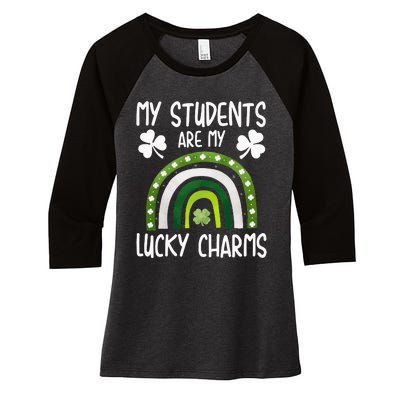 My Students Are My Lucky Charms St Paddy's Day Women's Tri-Blend 3/4-Sleeve Raglan Shirt