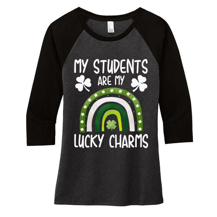 My Students Are My Lucky Charms St Paddy's Day Women's Tri-Blend 3/4-Sleeve Raglan Shirt