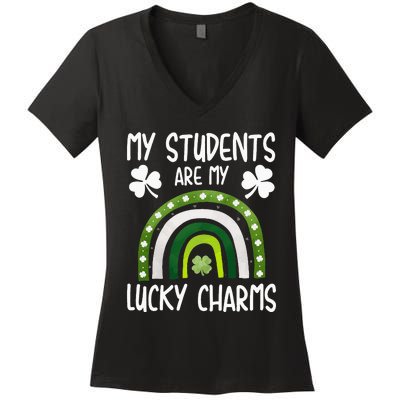 My Students Are My Lucky Charms St Paddy's Day Women's V-Neck T-Shirt