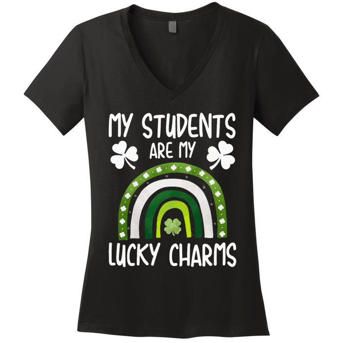 My Students Are My Lucky Charms St Paddy's Day Women's V-Neck T-Shirt