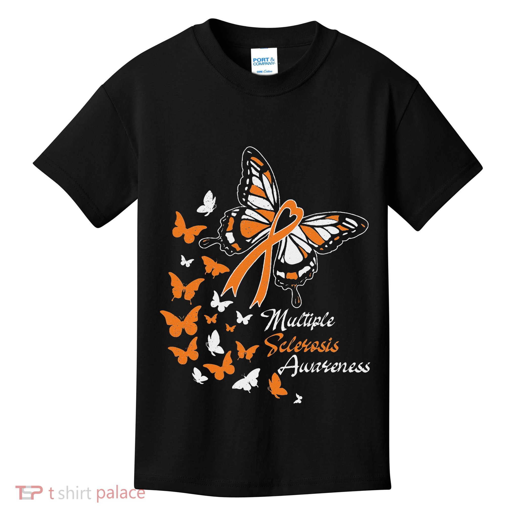Multiple Sclerosis Awareness Butterflies Gift Kids T-Shirt