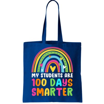 My Students Are 100 Days Smarter Rainbow Teacher Meaningful Gift Tote Bag