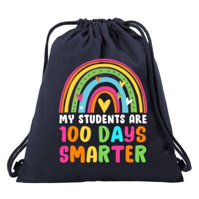 My Students Are 100 Days Smarter Rainbow Teacher Meaningful Gift Drawstring Bag