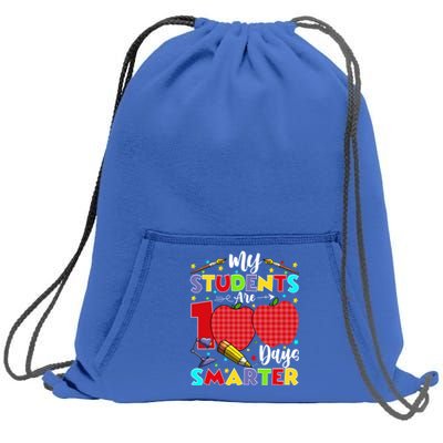 My Students Are 100 Days Smarter School Gift Meaningful Gift Sweatshirt Cinch Pack Bag