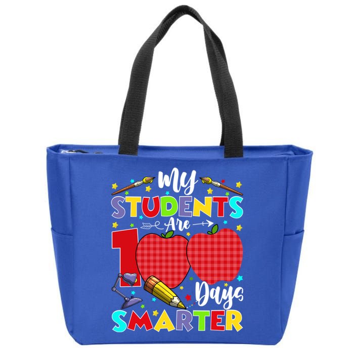 My Students Are 100 Days Smarter School Gift Meaningful Gift Zip Tote Bag