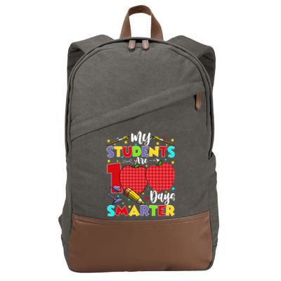 My Students Are 100 Days Smarter School Gift Meaningful Gift Cotton Canvas Backpack