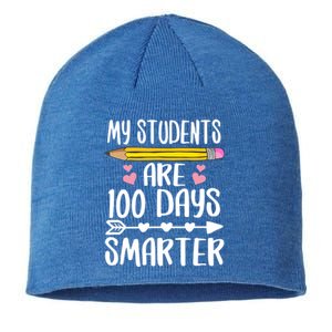 My Students Are 100 Days Smarter Teacher Cute Gift Sustainable Beanie