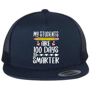 My Students Are 100 Days Smarter Teacher Cute Gift Flat Bill Trucker Hat