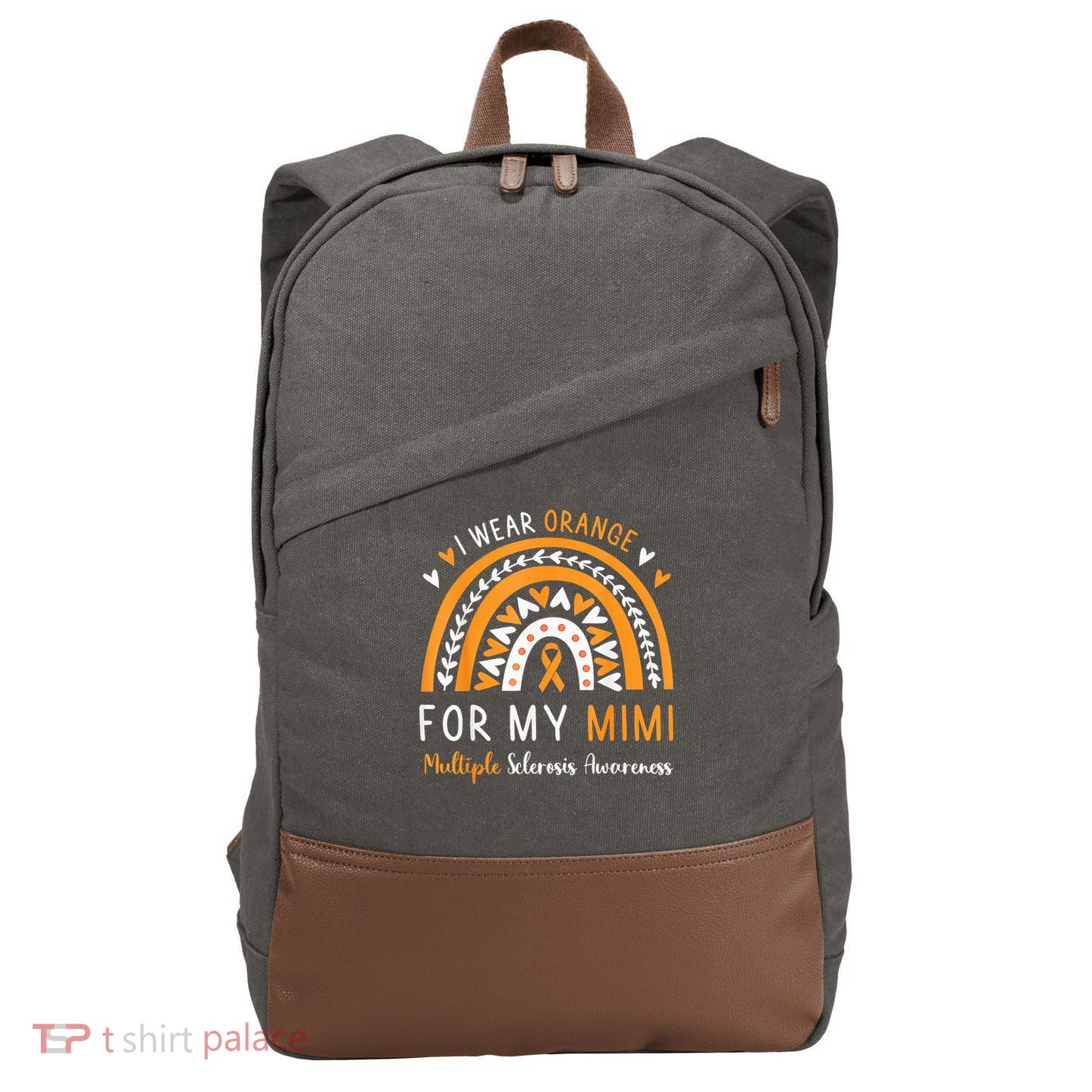 Multiple Sclerosis Awareness I Wear Orange For My Mimi Cotton Canvas Backpack