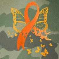 Multiple Sclerosis Awareness Orange Ribbon Butterfly Fighter Legacy Tie Dye Trucker Hat