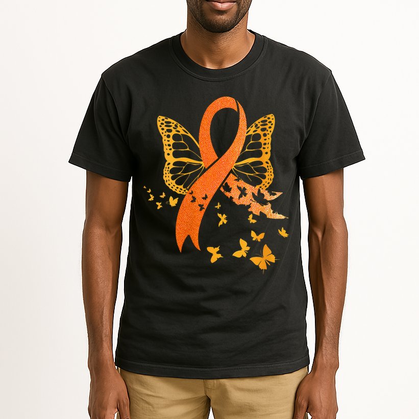 Multiple Sclerosis Awareness Orange Ribbon Butterfly Fighter Tall T-Shirt