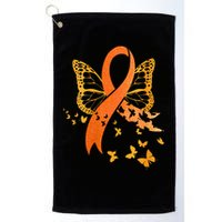 Multiple Sclerosis Awareness Orange Ribbon Butterfly Fighter Golf Towel