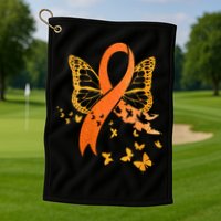 Multiple Sclerosis Awareness Orange Ribbon Butterfly Fighter Golf Towel