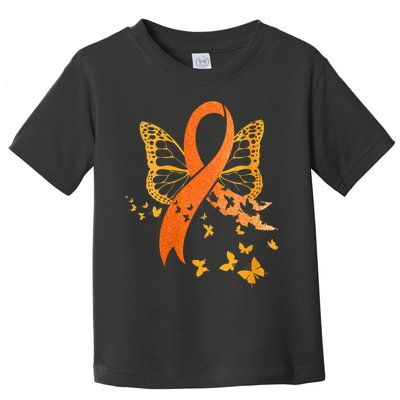 Multiple Sclerosis Awareness Orange Ribbon Butterfly Fighter Toddler T-Shirt
