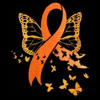 Multiple Sclerosis Awareness Orange Ribbon Butterfly Fighter Cropped Pullover Crew