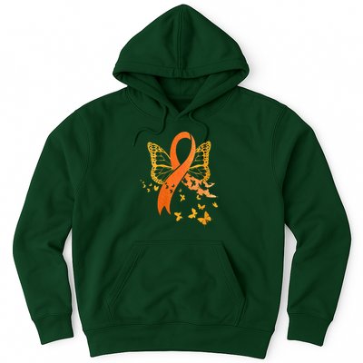 Multiple Sclerosis Awareness Orange Ribbon Butterfly Fighter Hoodie