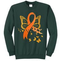Multiple Sclerosis Awareness Orange Ribbon Butterfly Fighter Sweatshirt