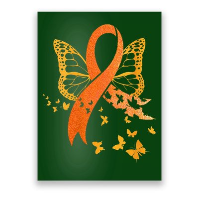 Multiple Sclerosis Awareness Orange Ribbon Butterfly Fighter Poster