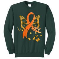 Multiple Sclerosis Awareness Orange Ribbon Butterfly Fighter Tall Sweatshirt