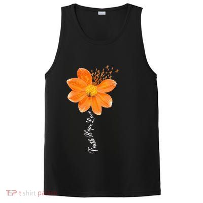 Multiple Sclerosis Awareness Orange Flower Ribbon Faith Hope PosiCharge Competitor Tank