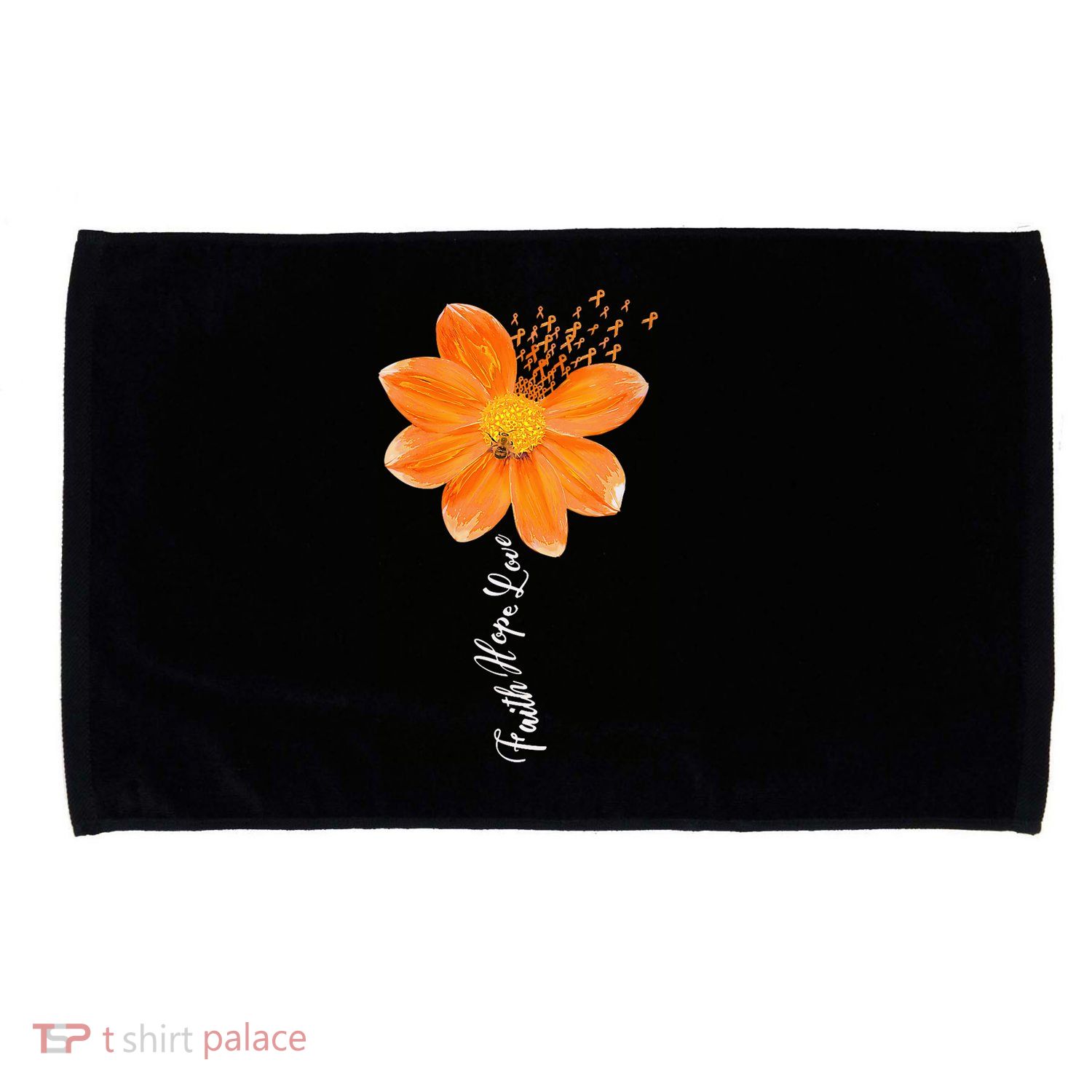 Multiple Sclerosis Awareness Orange Flower Ribbon Faith Hope Microfiber Hand Towel