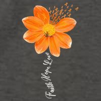 Multiple Sclerosis Awareness Orange Flower Ribbon Faith Hope Vector Backpack