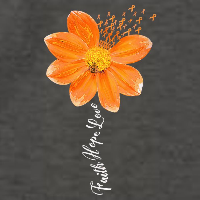 Multiple Sclerosis Awareness Orange Flower Ribbon Faith Hope Vector Backpack