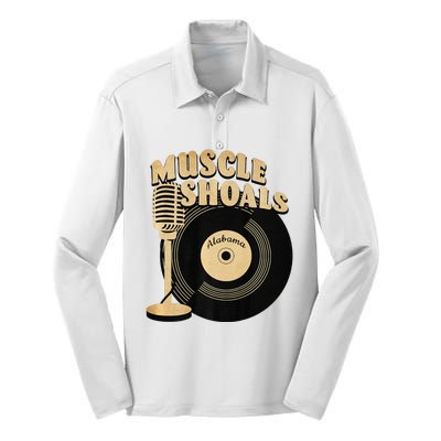 Muscle Shoals Alabama Vintage Style Silk Touch Performance Long Sleeve Polo