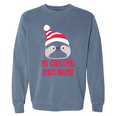 My Spirit Animal Sloth Christmas Garment-Dyed Sweatshirt