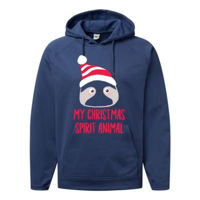 My Spirit Animal Sloth Christmas Performance Fleece Hoodie